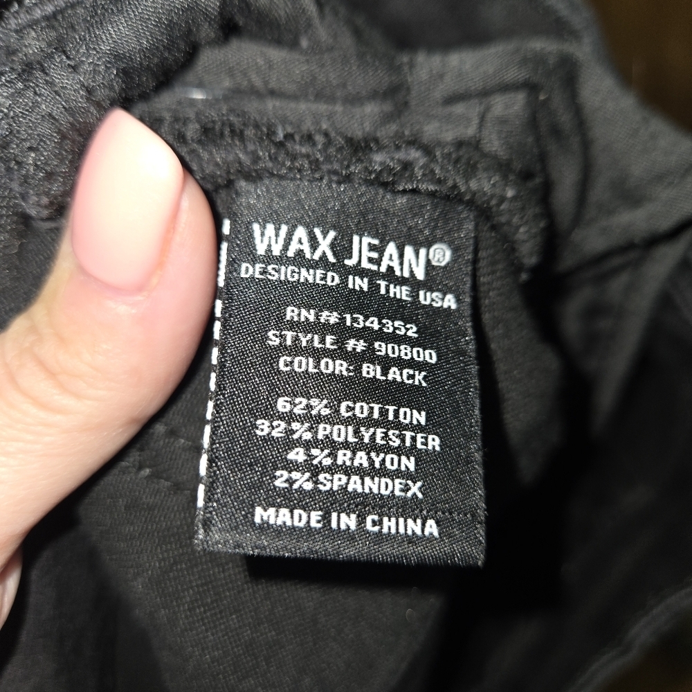 WAX JEANS Womens/junior 13x31 Wax Slim Black Jeans - Picture 3 of 6